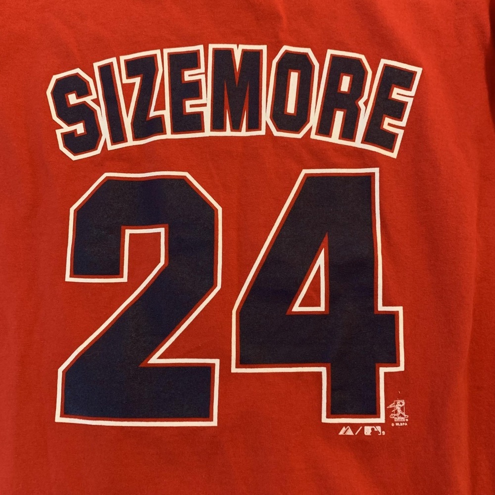 Cleveland Indians Shirt Youth XL Red MLB Baseball Sizemore 24 Tee T Shirt